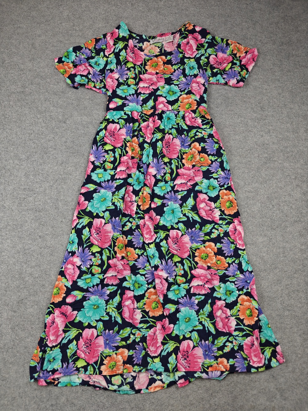 Diane Von Furstenberg Dress Womens 1X Blue Fit & Flare Long Puff Sleeve Pockets